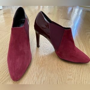 Taupage Burgundy Leather Ankle Boots - size 6 1/2